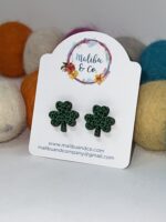 Leopard Shamrock Stud Earrings - Image 2