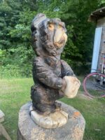 Chainsaw Carved Bear Holding a Cup - Image 3