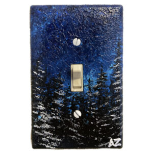 Light Switch Cover - Winter Trees - painted to order