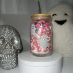 Pink Cheetah Ghost Glass Cup