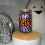 Pumpkin Spice Season- Checkered, Bats Glass Cup