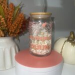 Pumpkin Spice Mama- Pink Cheetah Glass Cup