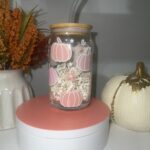 Pink Pumpkin Glass Cup