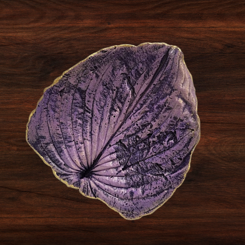 Untitled design - 2023-08-20T203621.846 Purple Hosta Imprint Leaf Concrete Casting - Image 1