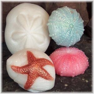 Sea Shell Soap, Beach Soaps, Decorative Bath Soap Gift Set, Set of 4 Soaps