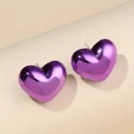Metallic Heart Earrings - Image 4