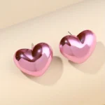 Metallic Heart Earrings - Image 5