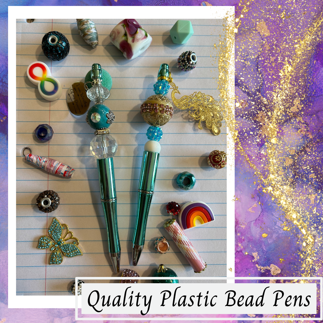 Inkspiration by Richelle plastic bead pens (2) Quality Plastic Beaded Pens - Image 1