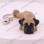 PUG 3D Printed Dog Keychain