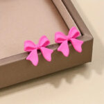 Hot Pink Bow Studs