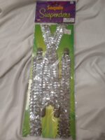 Silver Sequin Suspenders