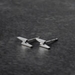 Silver Bolt Stud Earrings