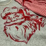 Gray Monochrome Glitter Santa Sweatshirt - Image 2