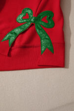 Merry & Bright Embroidered Sweatshirt w/Bow Sides - Image 2