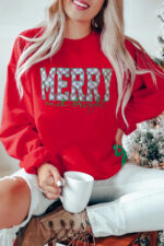 Merry & Bright Embroidered Sweatshirt w/Bow Sides