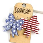 Glitter Stars & Stripes Bow Acrylics - Patriotic Earrings